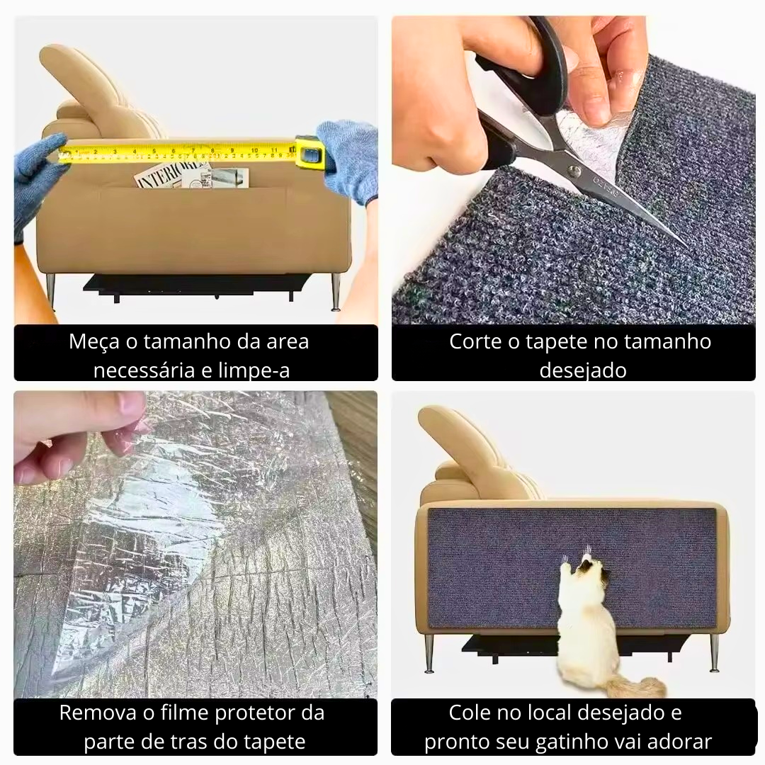 🛡️ Tapete Arranhador Autoadesivo DIY: Proteção Inteligente e Recortável para Móveis e Paredes!