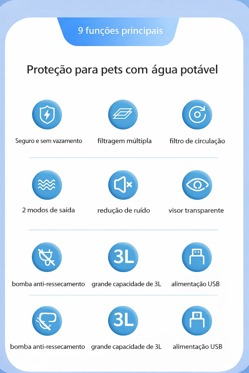 💡 Fonte de Água Pet Inteligente 3L: USB, Luz LED Noturna – Bebedouro Automático para Cães e Gatos!