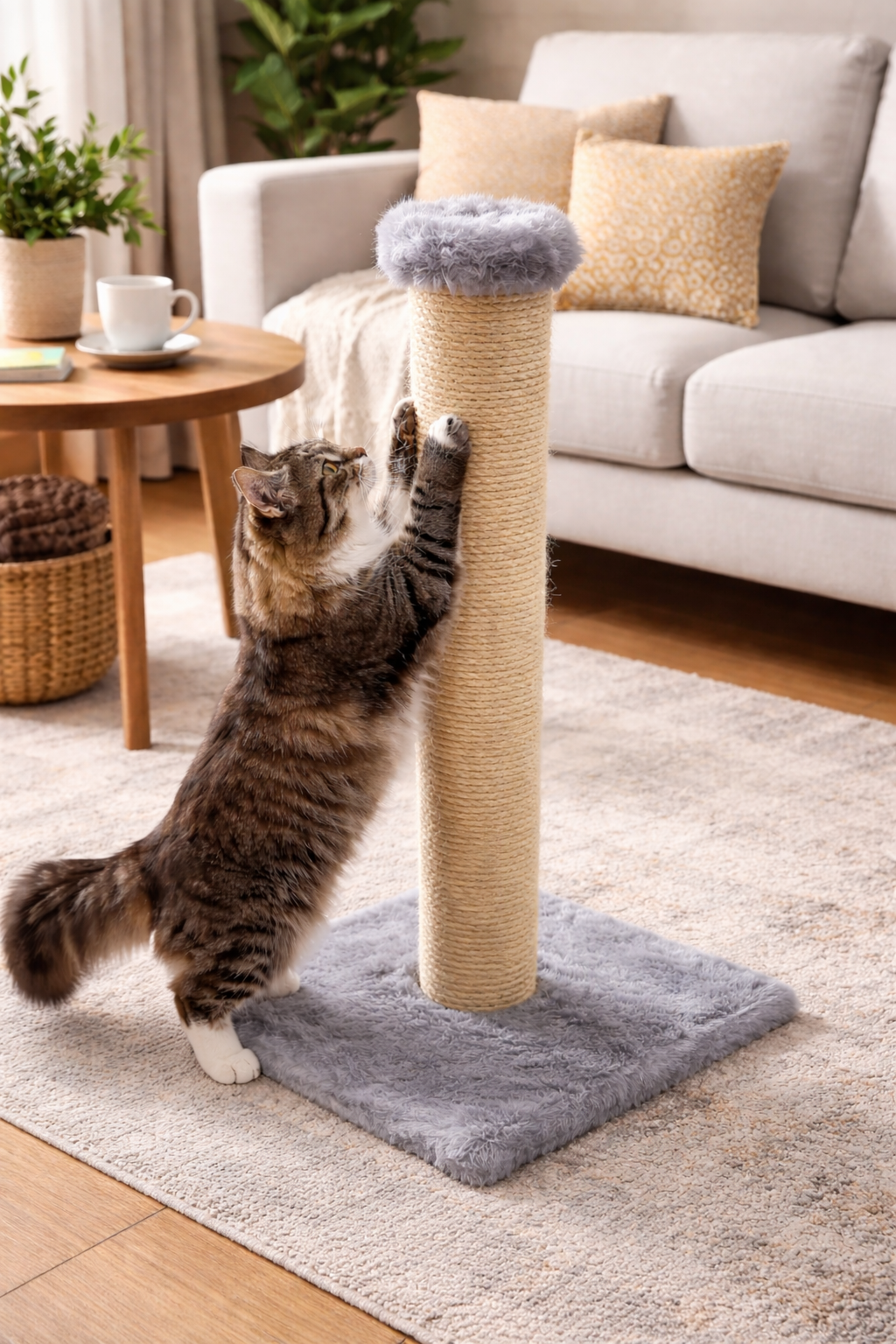 🦒 Arranhador Poste Clássico 70cm: Altura Ideal para o Alongamento Completo do seu Thomas!