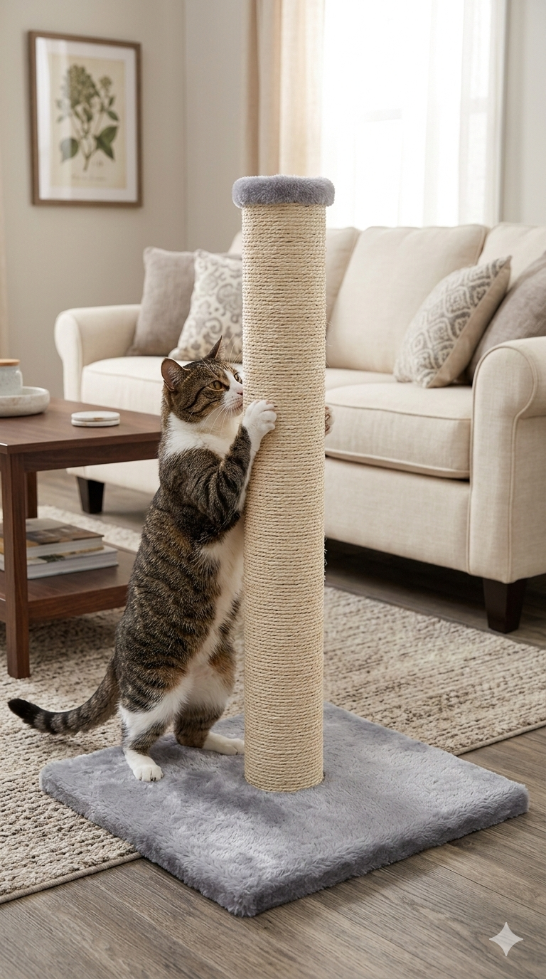 🦒 Arranhador Poste Clássico 70cm: Altura Ideal para o Alongamento Completo do seu Thomas!