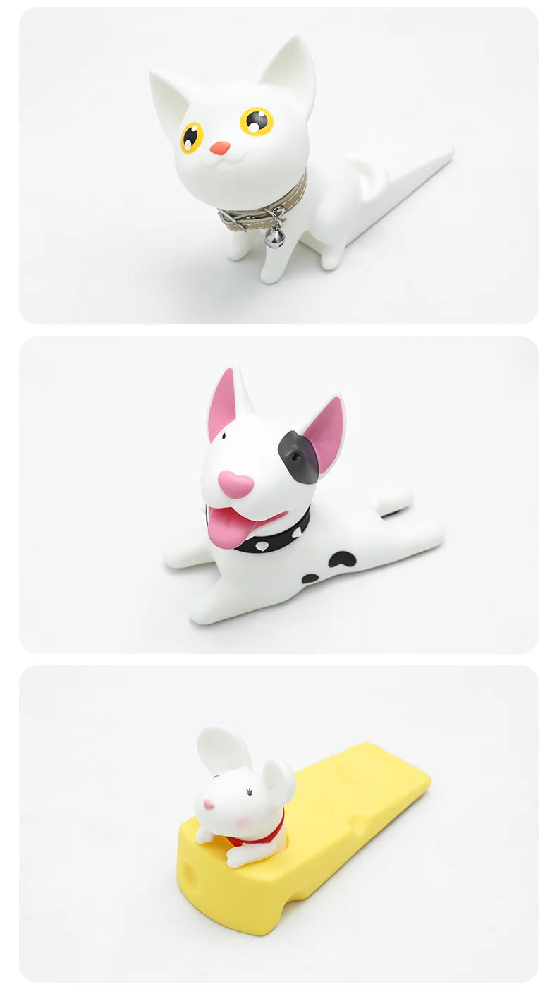 🚪 Protetor de Porta Cartoon: Adesivo Sem Furo, Silicone, Segurança Fofa para Quarto Infantil!