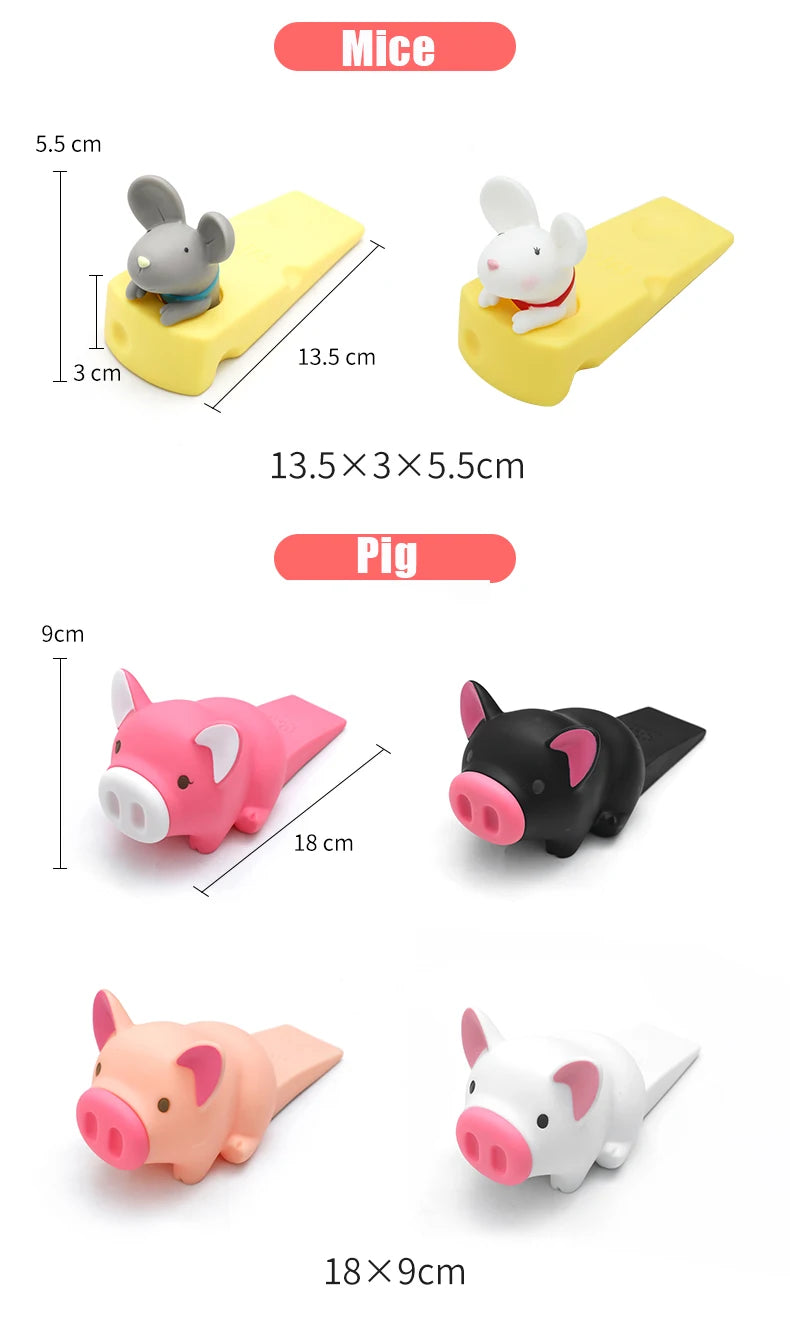 🚪 Protetor de Porta Cartoon: Adesivo Sem Furo, Silicone, Segurança Fofa para Quarto Infantil!