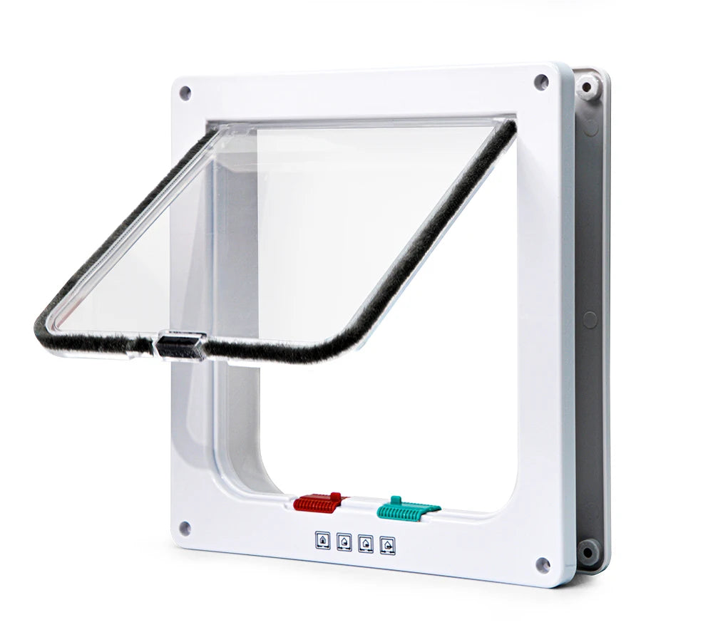 🚪 Porta Inteligente Pet 4 Vias: Controle de Acesso Total, Trava de Segurança em Plástico ABS!