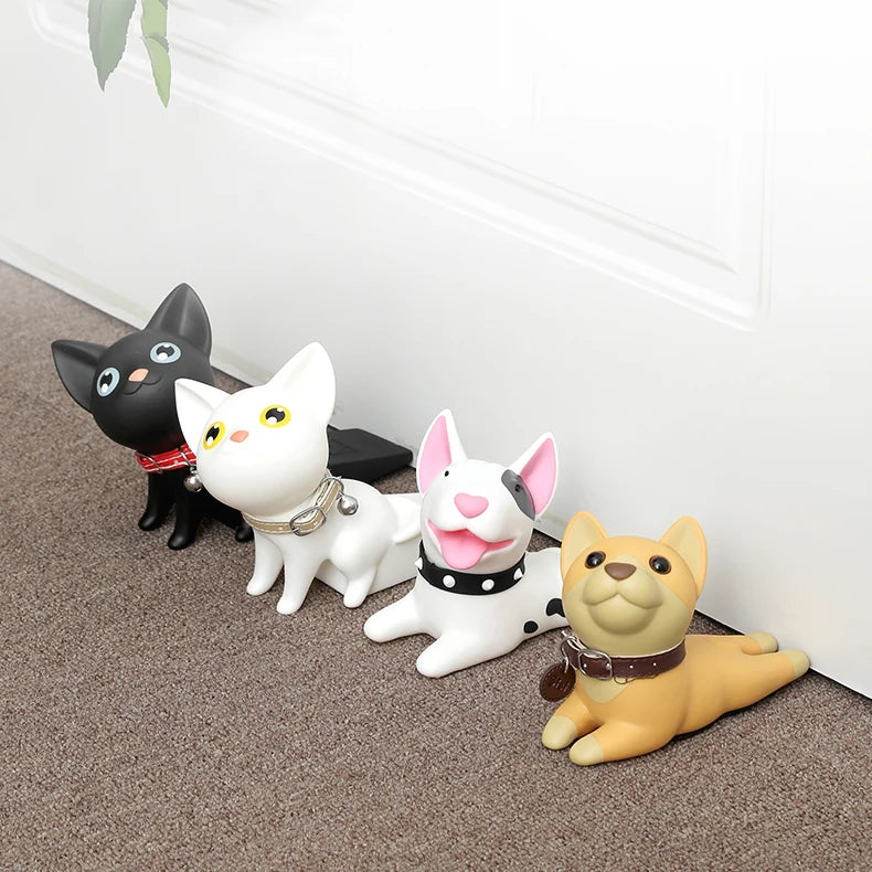 🚪 Protetor de Porta Cartoon: Adesivo Sem Furo, Silicone, Segurança Fofa para Quarto Infantil!