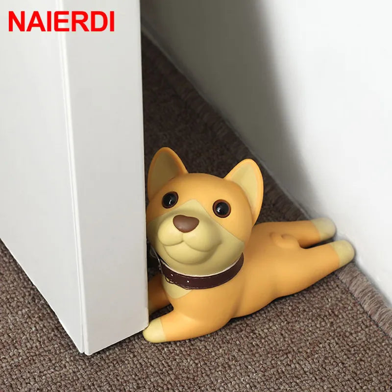 🚪 Protetor de Porta Cartoon: Adesivo Sem Furo, Silicone, Segurança Fofa para Quarto Infantil!