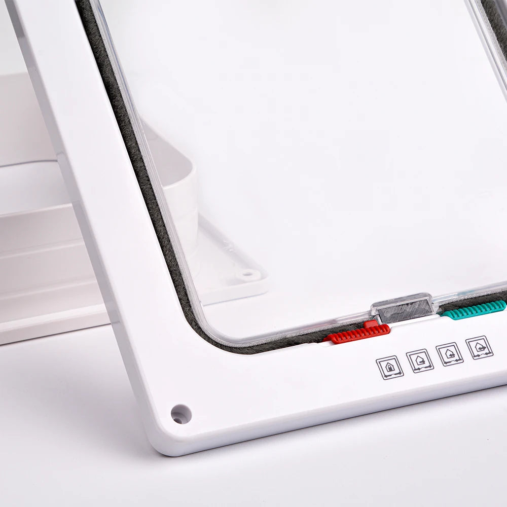 🚪 Porta Inteligente Pet 4 Vias: Controle de Acesso Total, Trava de Segurança em Plástico ABS!