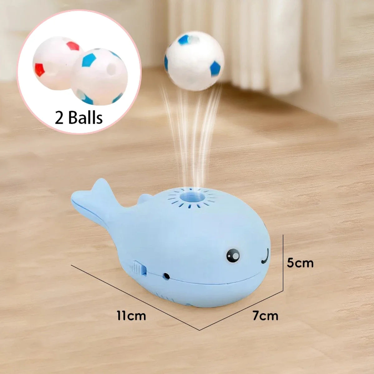 🐳 Brinquedo Bola Flutuante Elétrica: Baleia Portátil com Ventilador Duplo e Recarga USB (Certificado 3C)!