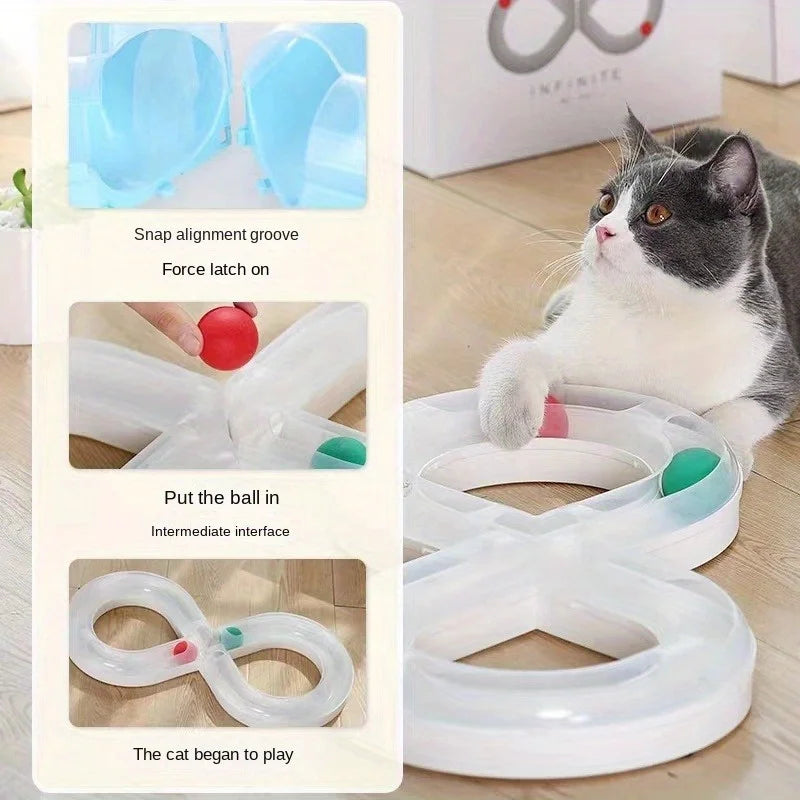 🔄 Pista Giratória Interativa para Gatos: Centro de Entretenimento Fácil de Limpar – Estímulo Mental e Caça!
