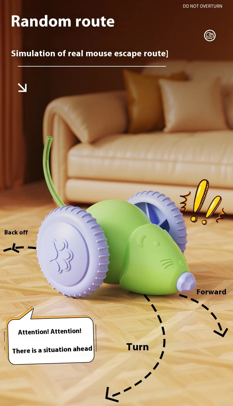 🐭 Rato Elétrico Recarregável Smart: Brinquedo Gato Automático com Desvio Inteligente de Obstáculos!