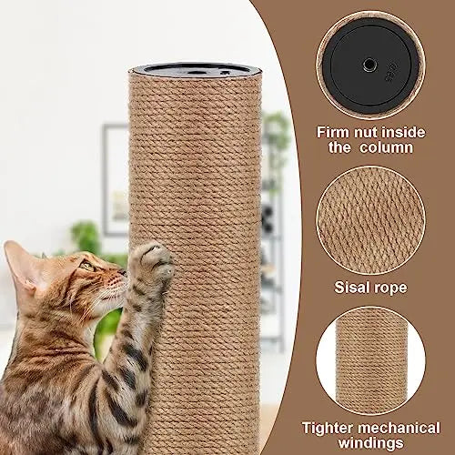 🛠️ Poste Arranhador DIY em Sisal Amarelo: Acessório de Reposição para Árvore de Gatos e Gatinhos!
