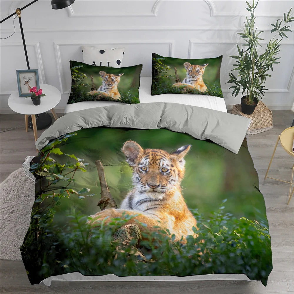 🛌 Conjunto de Cama 3D Gatos Fofos: Aconchego, Arte e a Companhia do Seu Pet na Decoração!