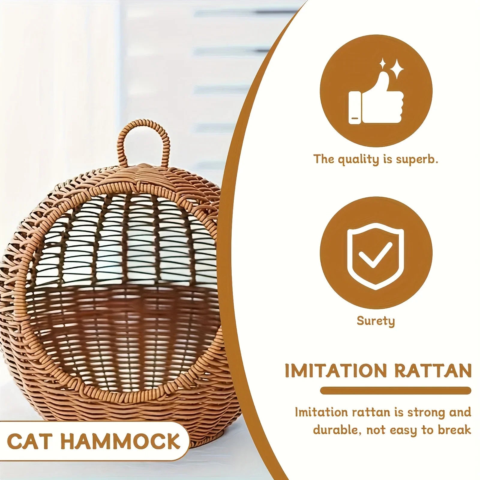 🧺 Cama Rede Luxo "Cesto de Frutas": Um Ninho Artesanal e Exclusivo para o Seu Gato!