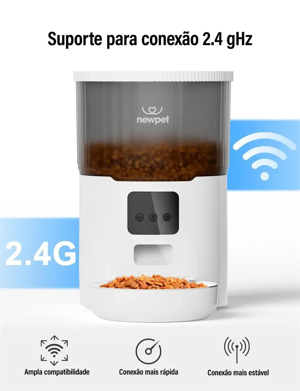 📱 Alimentador Automático Smart WiFi 4L: Gravador de Voz e Alimentação Lenta para Cães e Gatos!