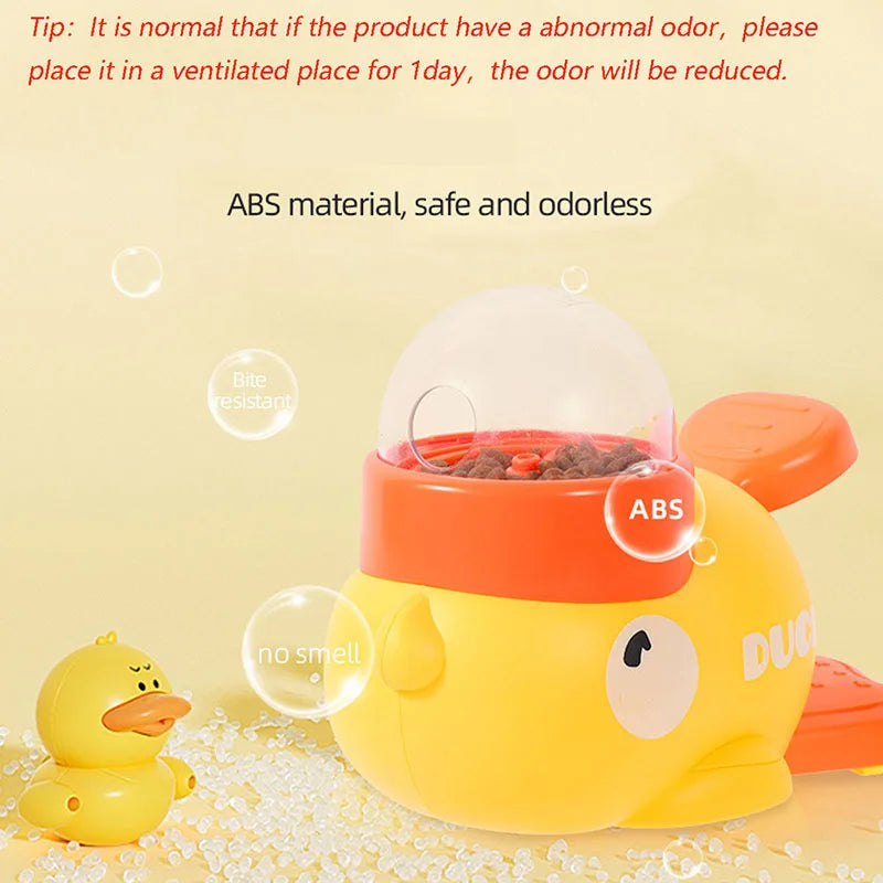 🦆 Patinho Amarelo Smart: Dispensador de Ração, Brinquedo de Inteligência e Auto-Entretenimento para Cães e Gatos!