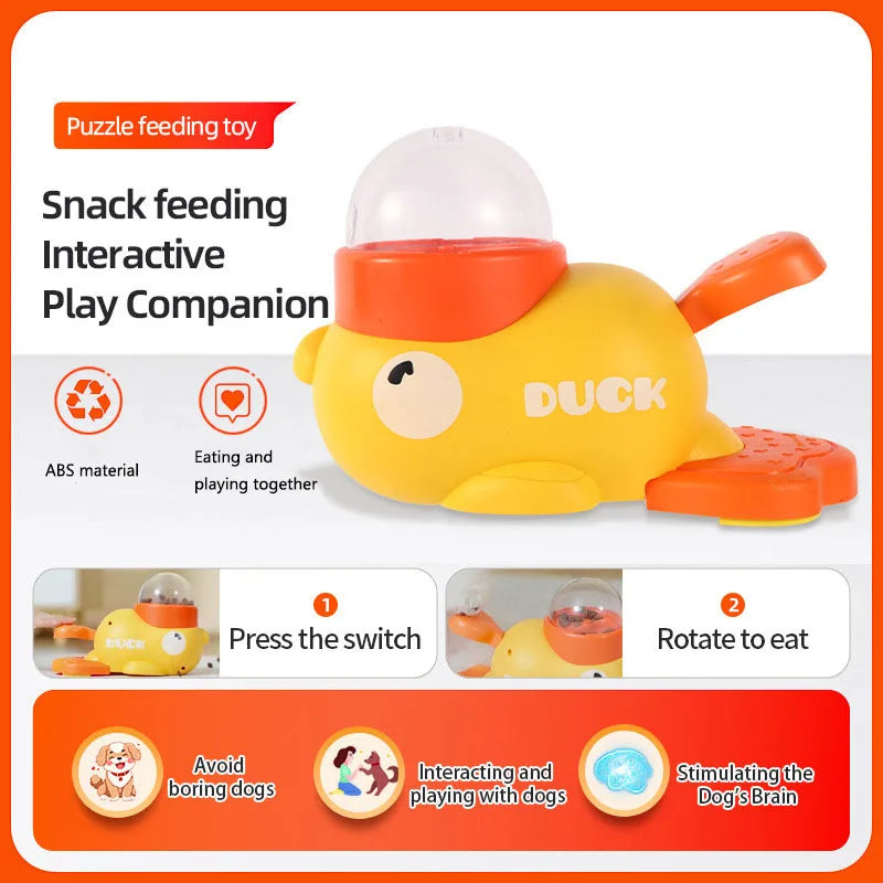 🦆 Patinho Amarelo Smart: Dispensador de Ração, Brinquedo de Inteligência e Auto-Entretenimento para Cães e Gatos!