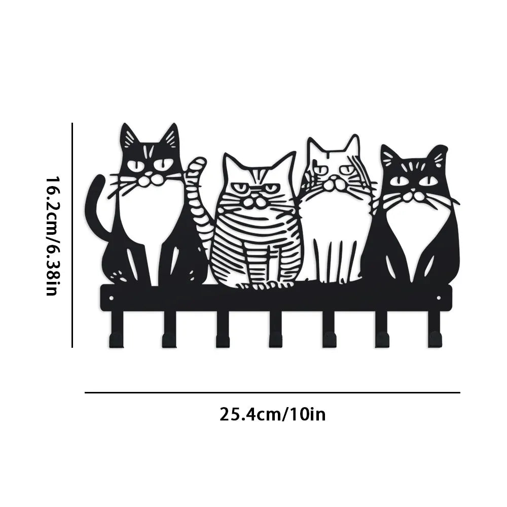 🗝️ Gancho de Parede Gato Charmoso: Metal Resistente para Chaves, Casacos e Toalhas – Organização Felina!