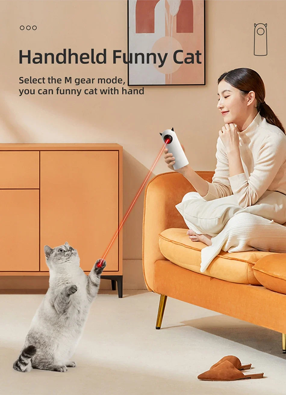 🔴 Laser Automático Recarregável Smart: 2 Modos de Velocidade para Gatos, Cães e Filhotes!