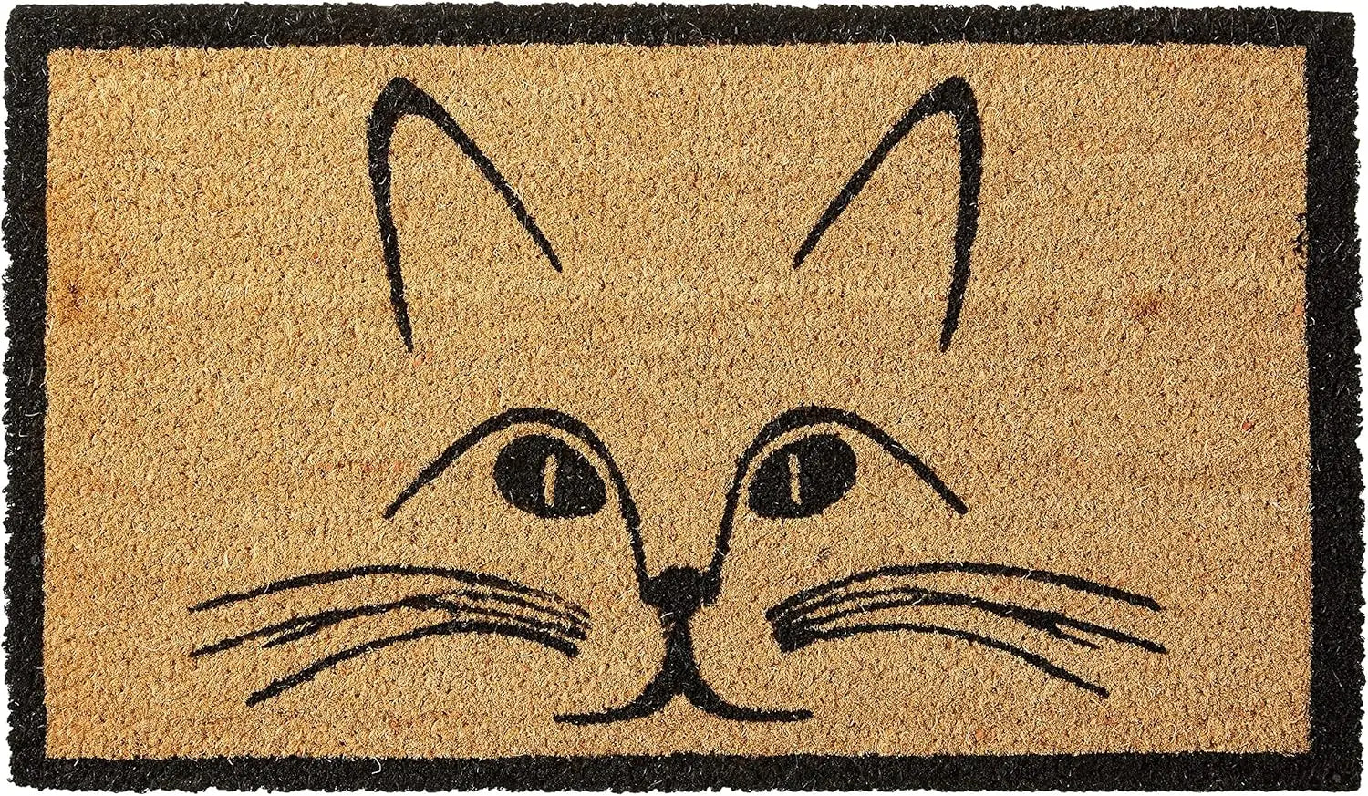 🚪 Tapete Capacho Gato Fofo Boas-Vindas: 100% Poliéster, Antiderrapante e Durável para Interior/Exterior!