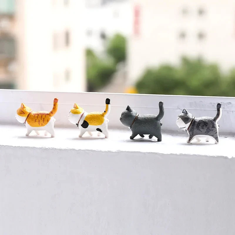 🔔 Conjunto 9 Miniaturas Gato: Estatuetas Fofas para, Decoração e Presente!