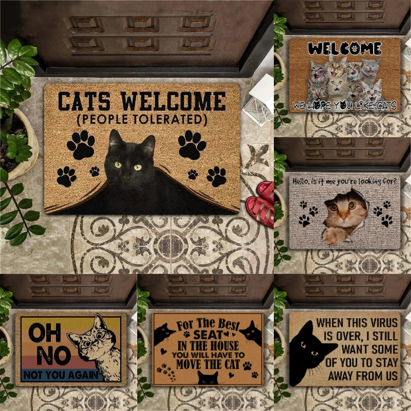 🤩 Tapete Antiderrapante Gato Fofo: Lavável à Máquina para uma Casa Livre de Pelos e Estilosa!