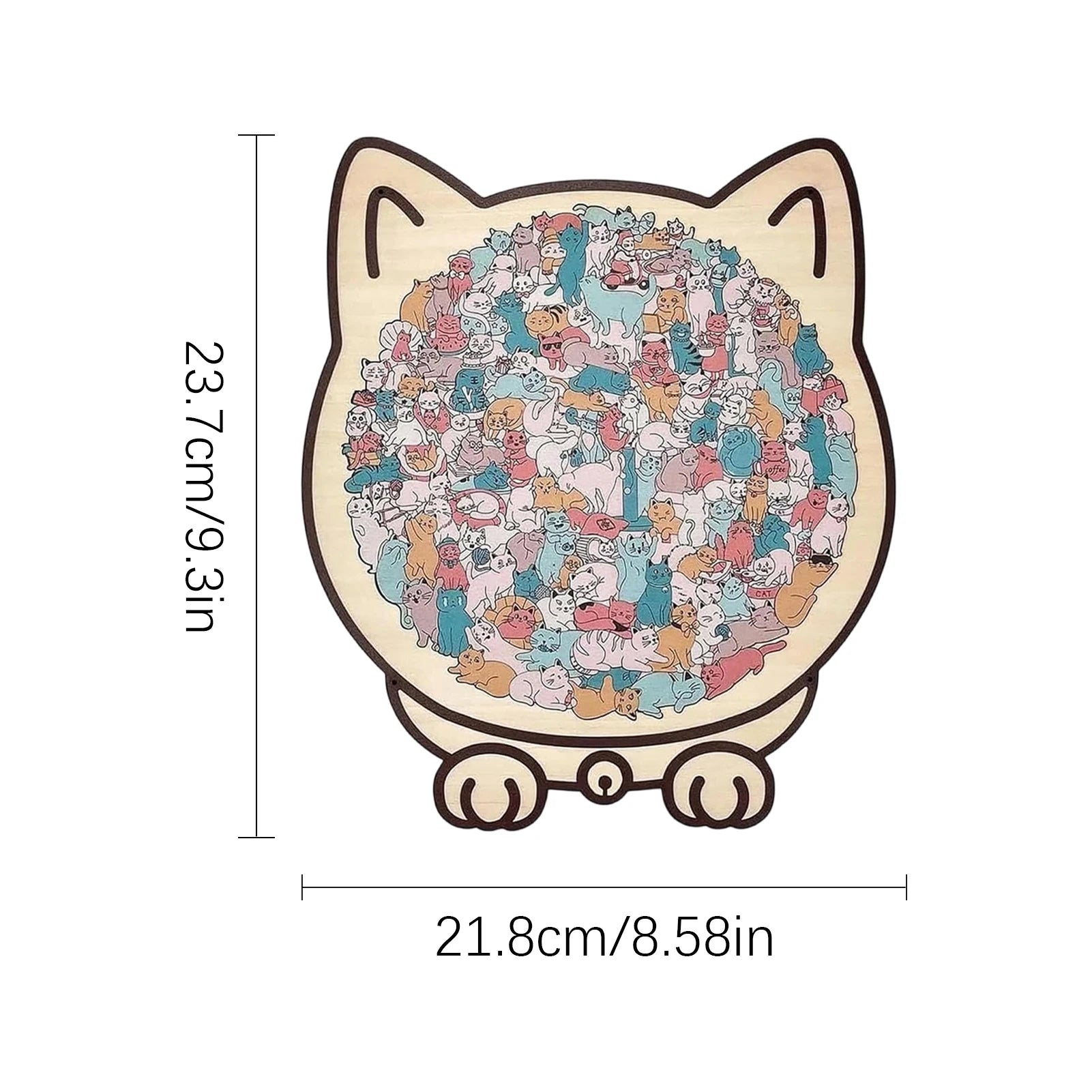 🧩 Quebra-Cabeça de Madeira 135 Peças: Design de Gato Irregular – Presente Único para Cat Lovers!