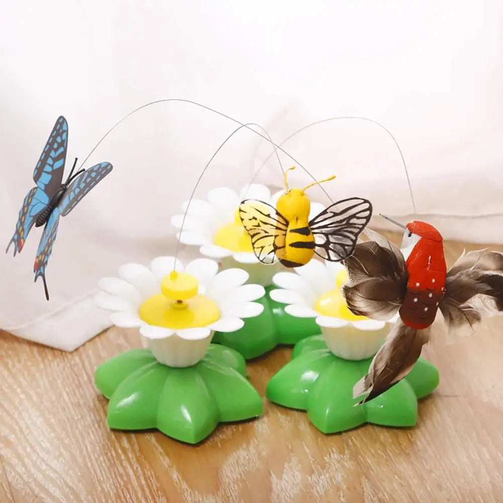 🦋 Borboleta Elétrica Giratória 360°: Brinquedo Automático para Gatos – Treinamento e Caça!