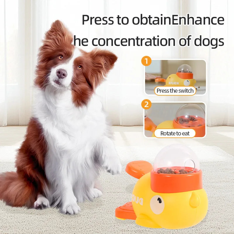 🦆 Patinho Amarelo Smart: Dispensador de Ração, Brinquedo de Inteligência e Auto-Entretenimento para Cães e Gatos!
