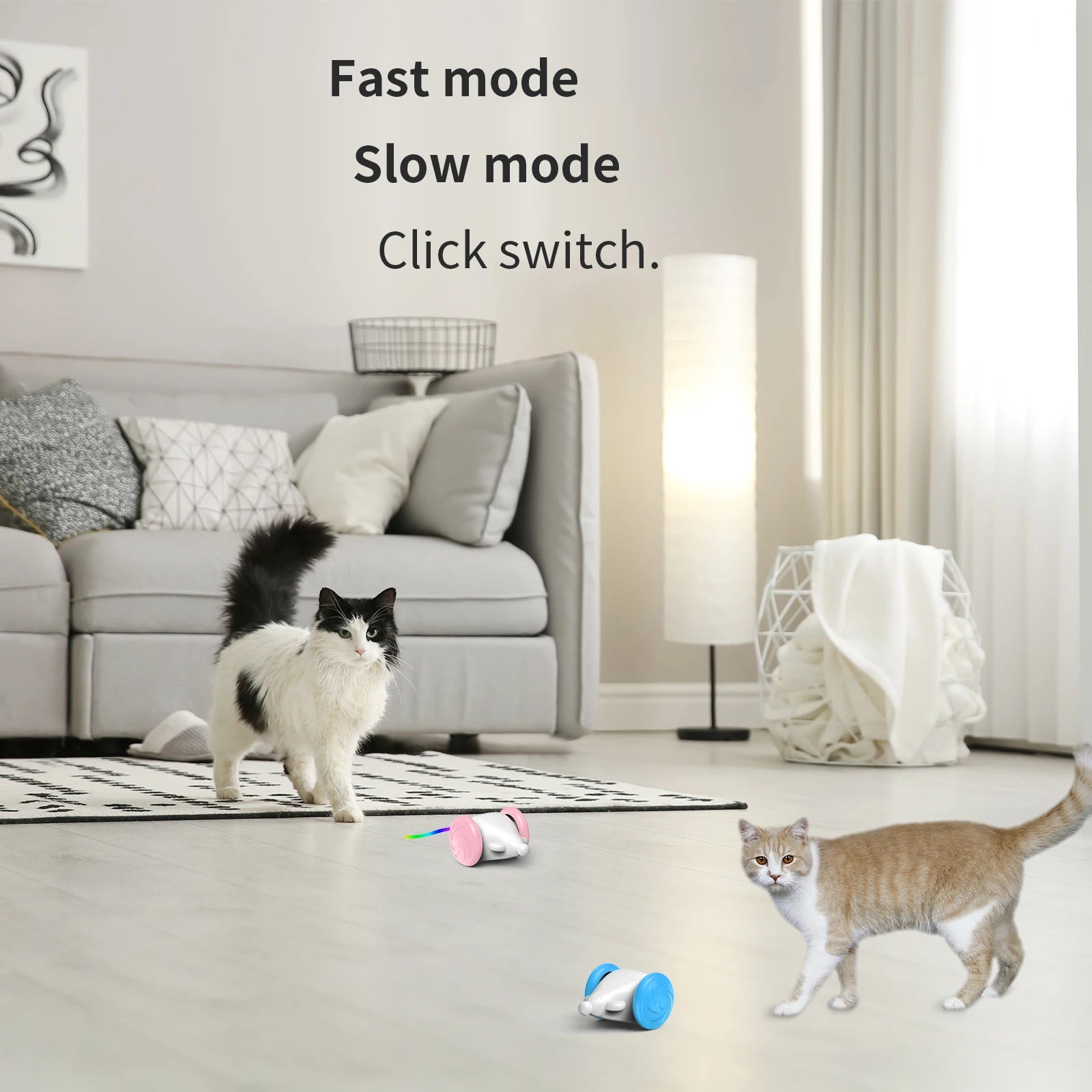 🐭 Rato Elétrico Smart Interativo: Brinquedo Colorido para Exercício e Caça em Interiores!
