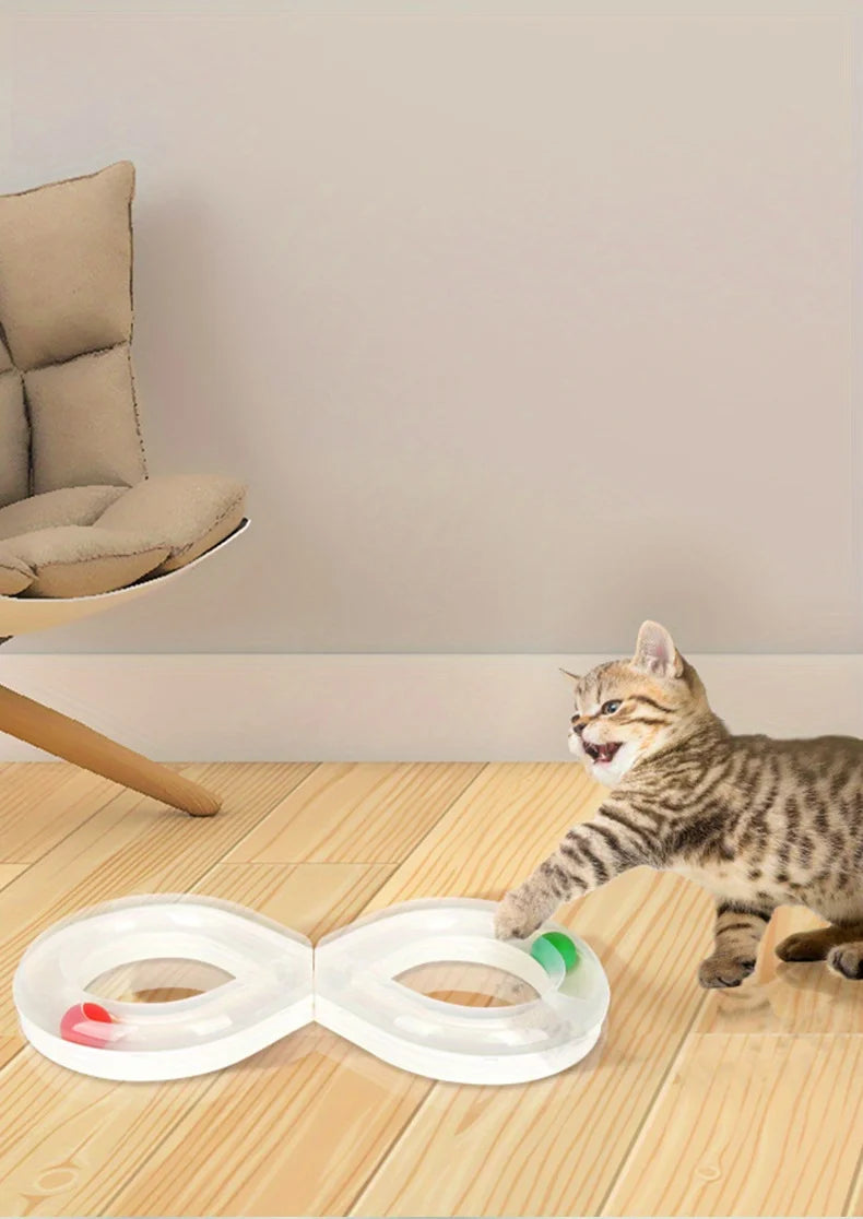 🔄 Pista Giratória Interativa para Gatos: Centro de Entretenimento Fácil de Limpar – Estímulo Mental e Caça!