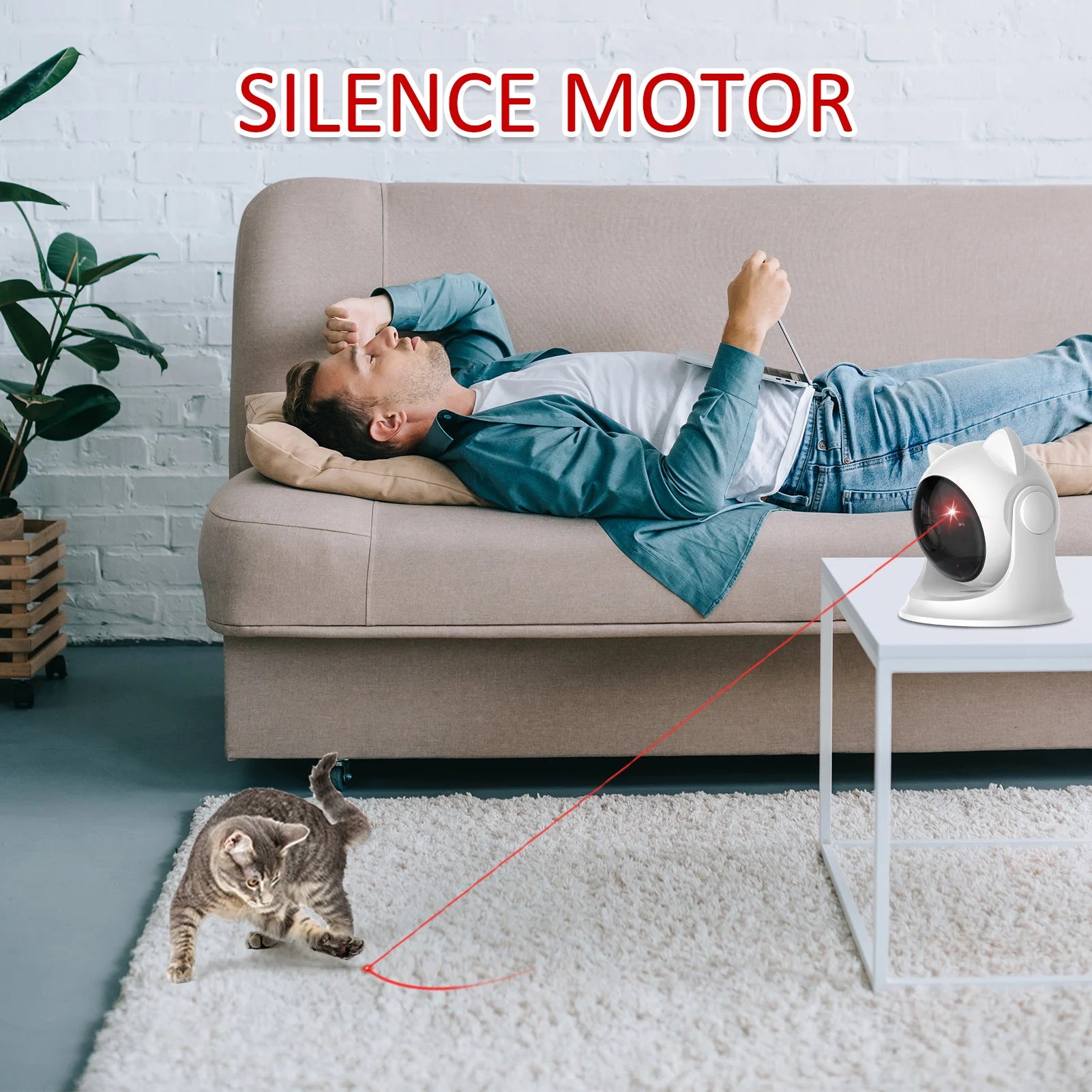 🔴 Laser Automático Recarregável Smart: 2 Modos de Velocidade para Gatos, Cães e Filhotes!