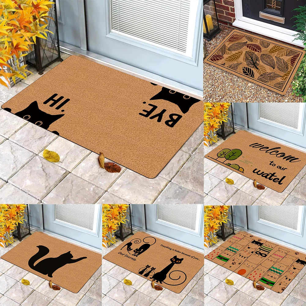 🐾 Tapete de Porta Tema Gato Fofo: Silhueta Elegante para Receber com Charme!