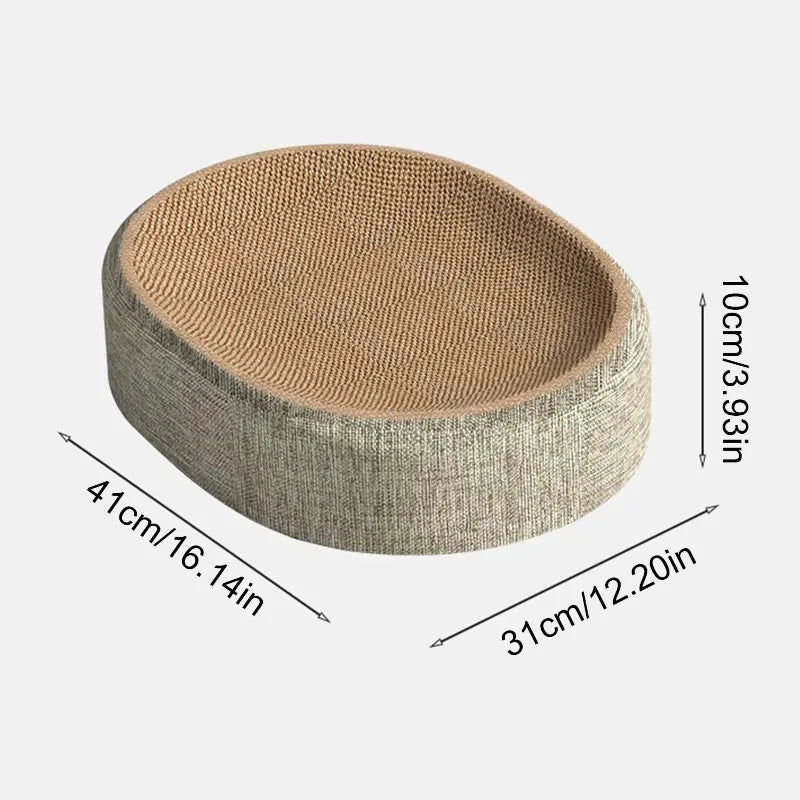 🐾 Arranhador Ninho Oval 2 em 1: Papelão Ondulado Ultra-Resistente para Descanso e Garras!