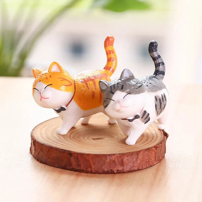 🔔 Conjunto 9 Miniaturas Gato: Estatuetas Fofas para, Decoração e Presente!