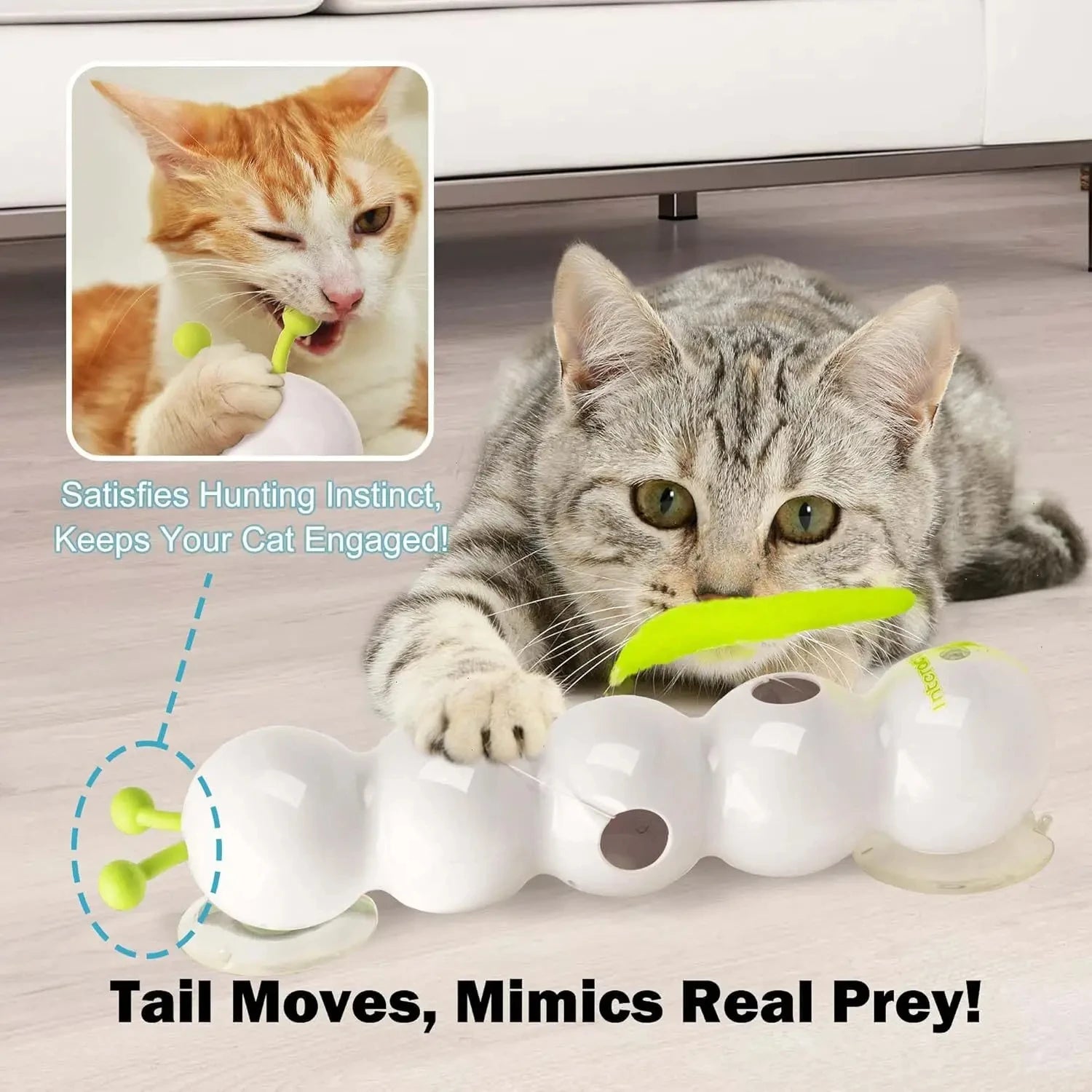 🕹️ Varinha Smart Pro Interativa: Cauda Trocável e Balanço Automático para Lares com Múltiplos Gatos!