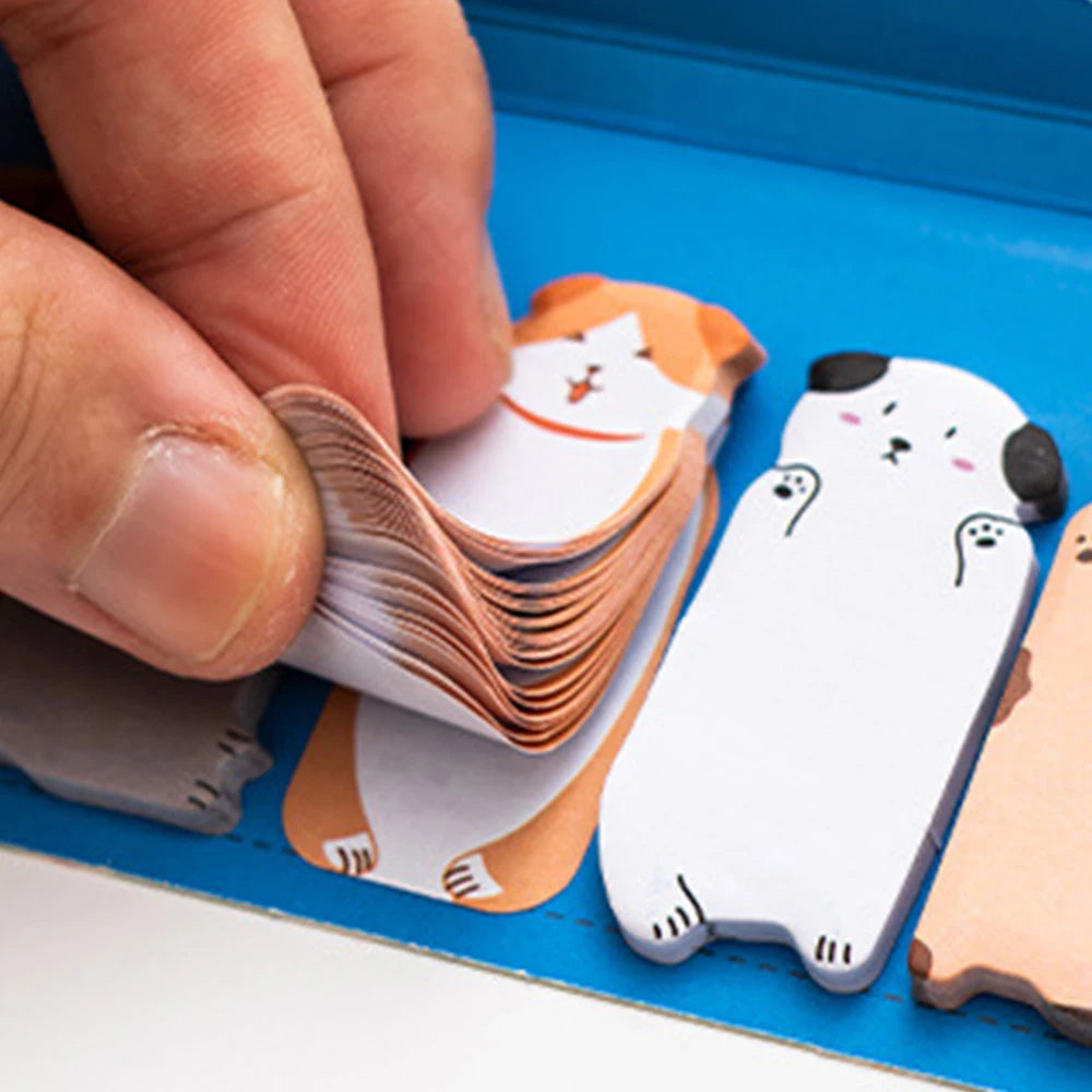 🐼 Bloco de Notas Adesivas Cartoon: 150 Folhas com Capivara, Panda e Gato – Papelaria Criativa!