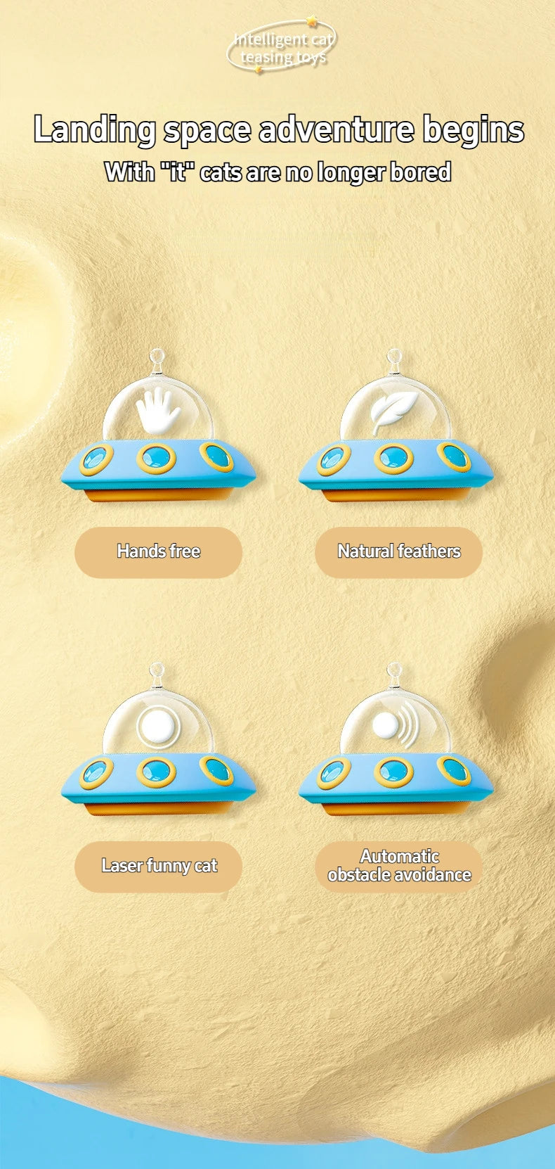 🛸 Brinquedo Smart UFO Elétrico: Varinha Provocadora com Sino e Penas Trocáveis para Gatos!