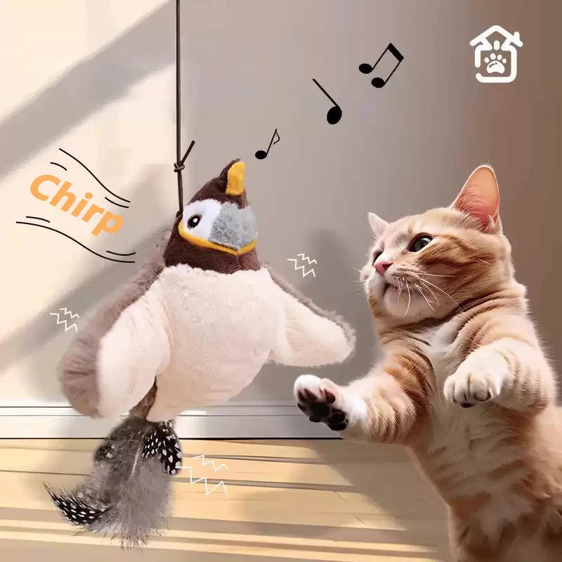 🐦 Pássaro Interativo de Pendurar: Brinquedo com Som e Catnip para Gatos – Caça e Auto-Entretenimento!