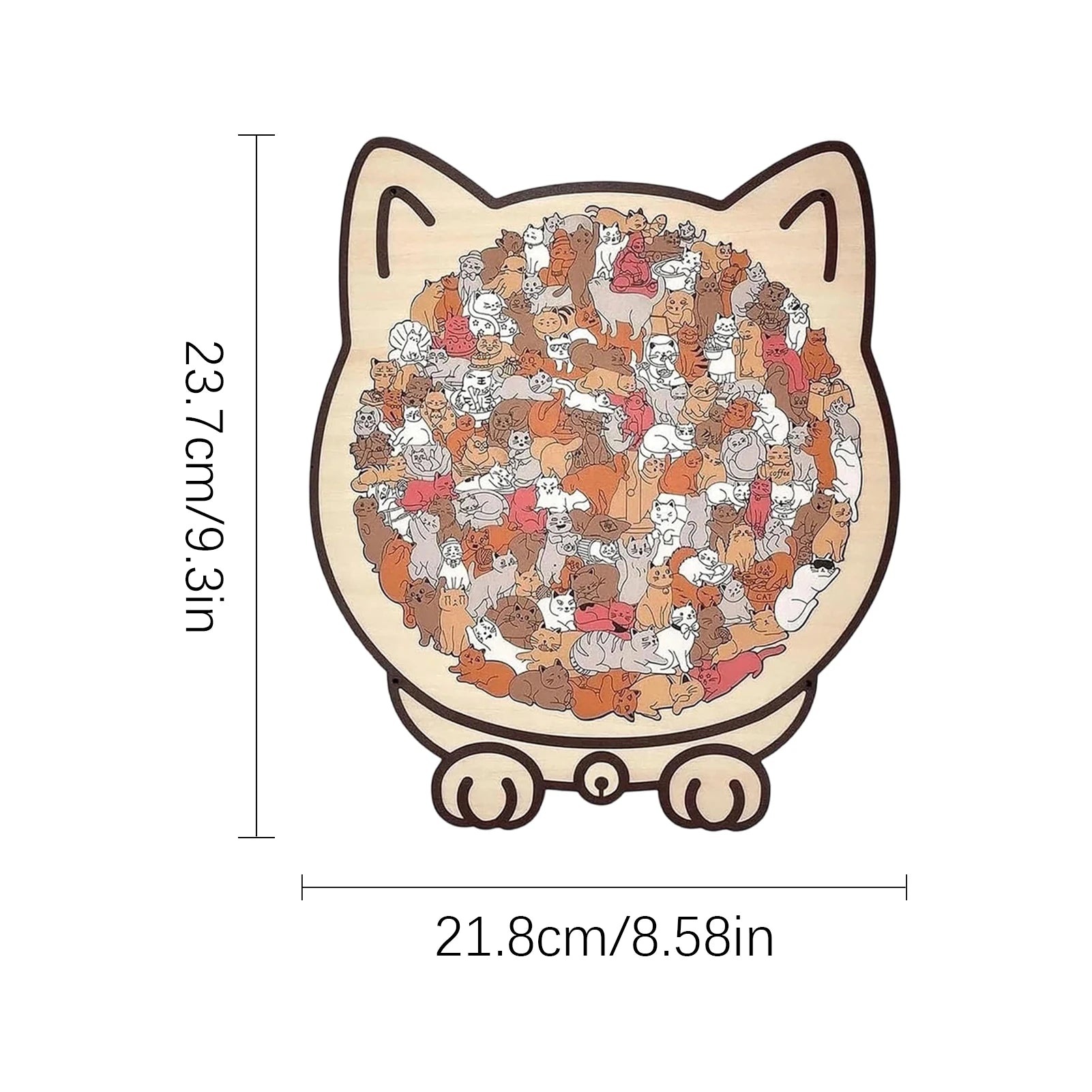 🧩 Quebra-Cabeça de Madeira 135 Peças: Design de Gato Irregular – Presente Único para Cat Lovers!