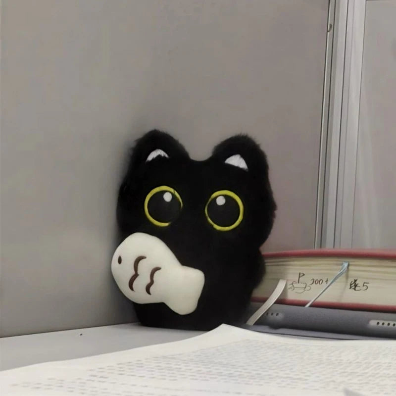 🖤 Chaveiro Gato Preto de Pelúcia Fofo: Pingente Kawaii para Bolsas, Carros e Casais!