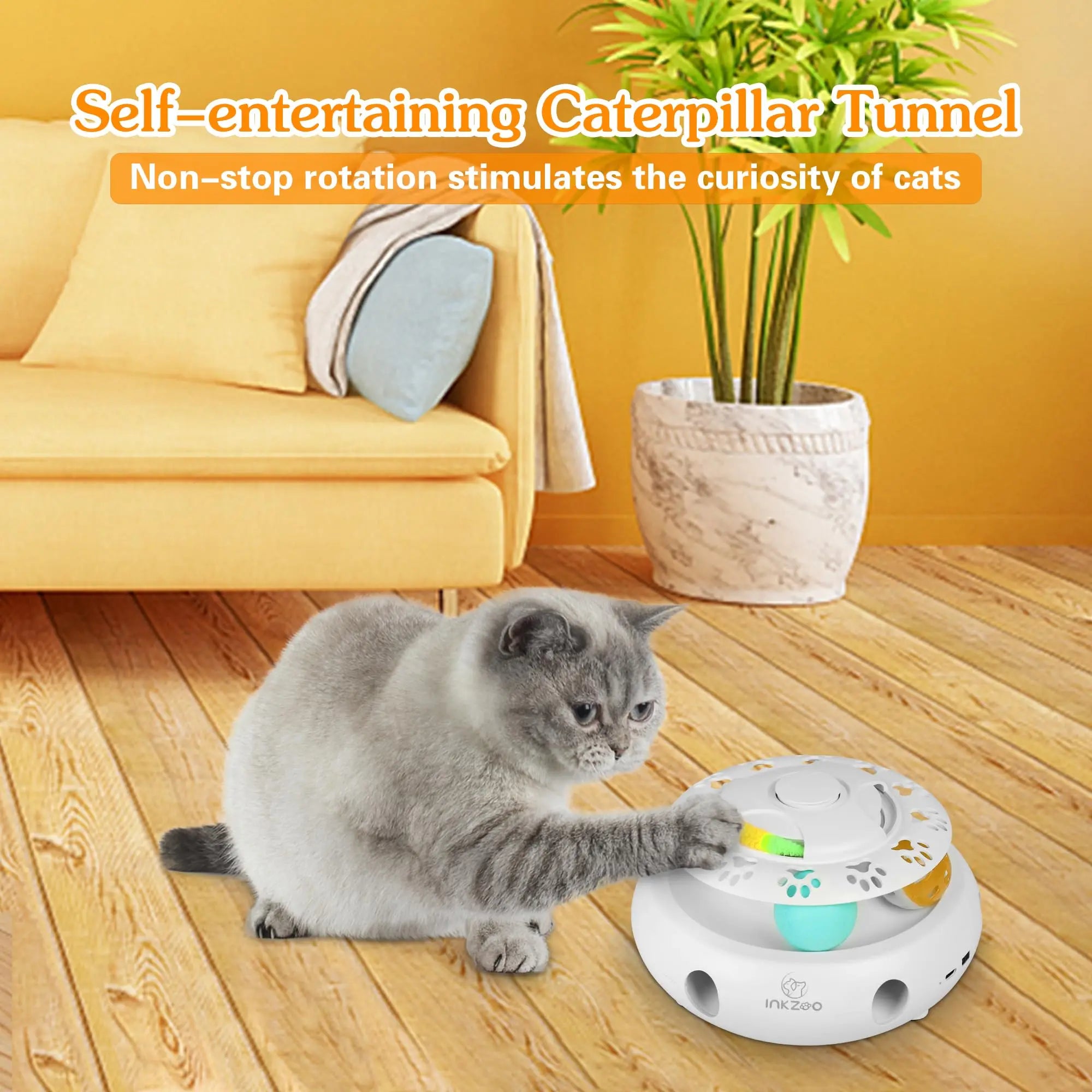 🕹️Bate-Rato Automático, Borboleta e Pista – Centro de Entretenimento USB para Gatos!