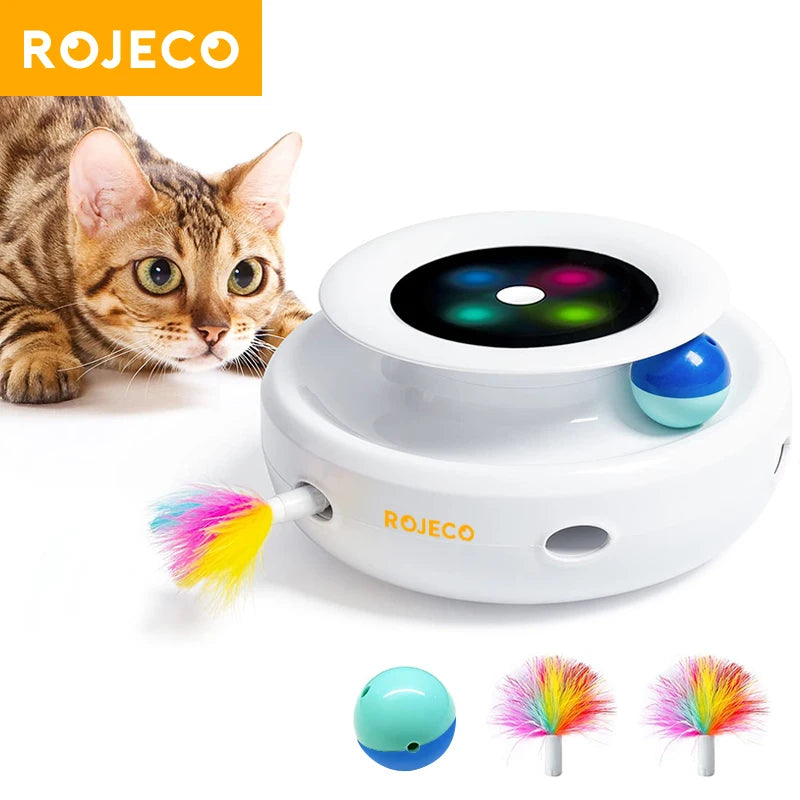 🚀 Kit com 5 Modos – Bola Divertida e Provocador Automático de Pena para Gatos e Cães!