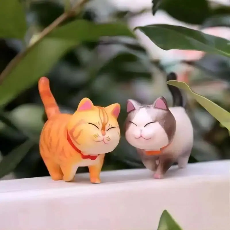 🔔 Conjunto 9 Miniaturas Gato: Estatuetas Fofas para, Decoração e Presente!