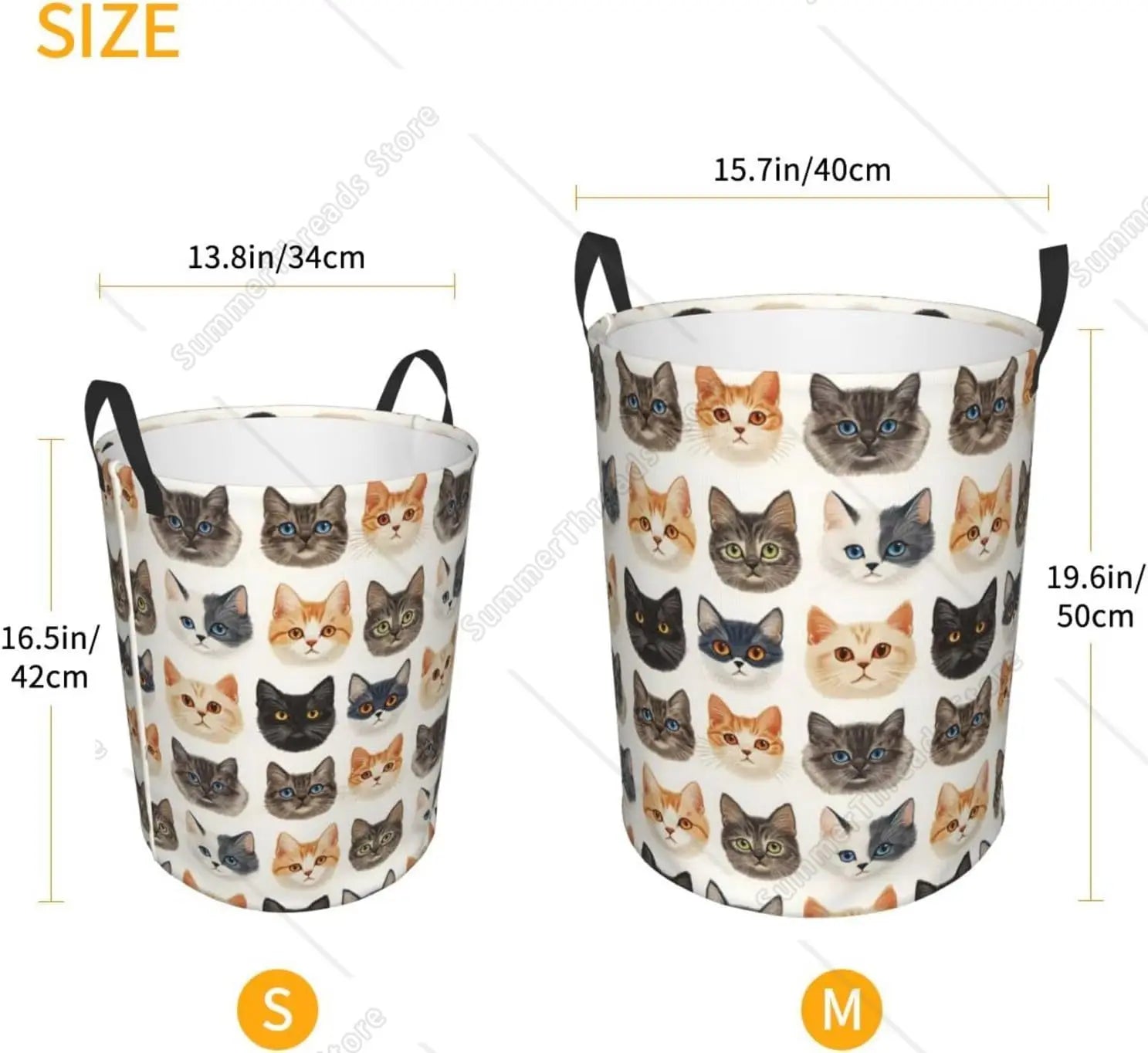 🧺 Cesto de Roupa Patinha Fofa: Estampa de Rosto de Gato – Organização Criativa para Quarto!