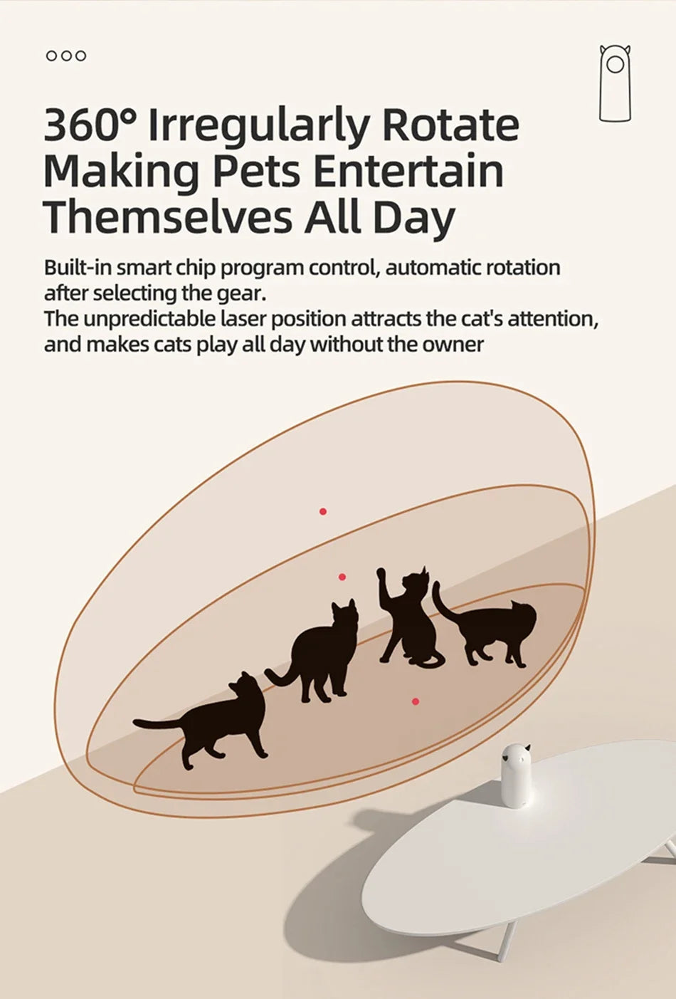 🔴 Laser Automático Recarregável Smart: 2 Modos de Velocidade para Gatos, Cães e Filhotes!