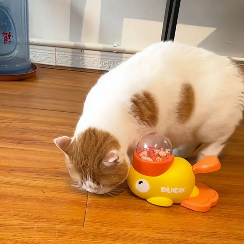 🦆 Patinho Amarelo Smart: Dispensador de Ração, Brinquedo de Inteligência e Auto-Entretenimento para Cães e Gatos!