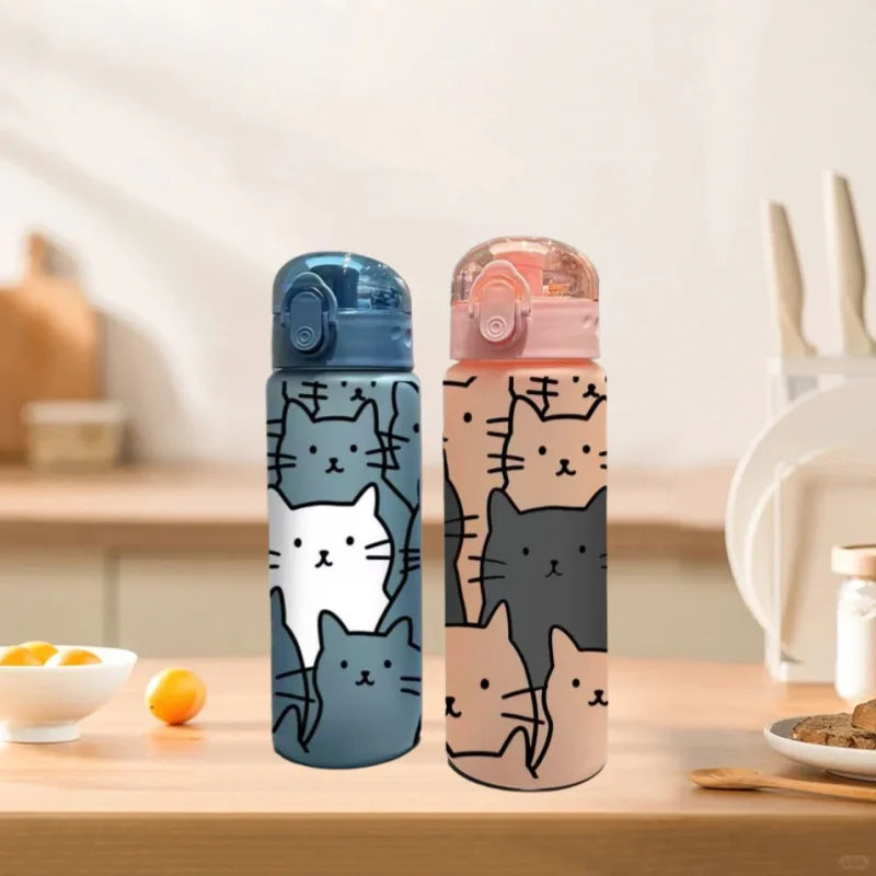 💧 Garrafa de Água 780ML Gato Cartoon 3D: Antivazamento, Durável e Perfeita para Férias!