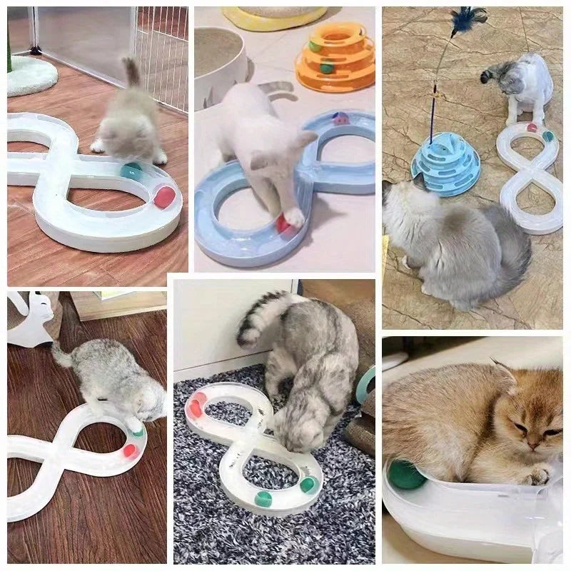 🔄 Pista Giratória Interativa para Gatos: Centro de Entretenimento Fácil de Limpar – Estímulo Mental e Caça!