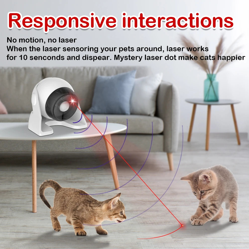 🔴 Laser Automático Recarregável Smart: 2 Modos de Velocidade para Gatos, Cães e Filhotes!
