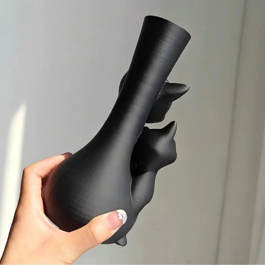 🎨 Vaso Gato Artístico Criativo: Hidropônico/Flores Secas!