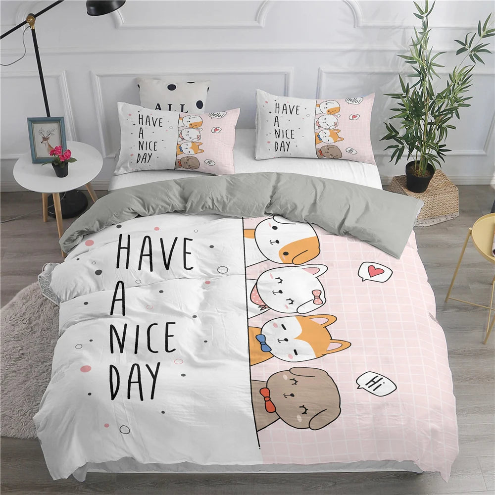 🛌 Conjunto de Cama 3D Gatos Fofos: Aconchego, Arte e a Companhia do Seu Pet na Decoração!